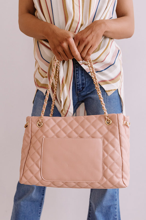 Paris Premier Quilted Tote In Blush Image - 2
