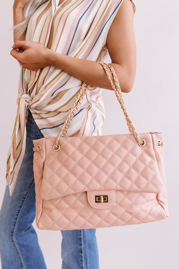 Paris Premier Quilted Tote In Blush Image - 1