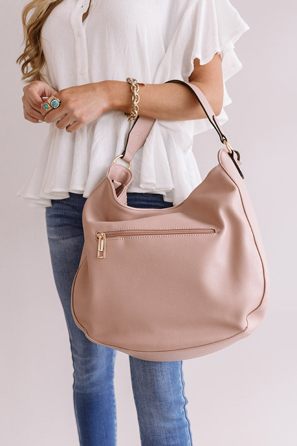 Sweet As Pie Faux Leather Tote in Blush Image - 3