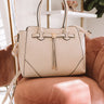 CEO Material Faux Leather Tote in Cream Image - 1