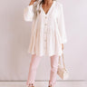 New Girl In Town Button Down Babydoll Top In Cream Image - 1