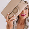 Greenwich Village Faux Leather Clutch in Warm Taupe Image - 1