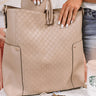Steal Your Heart Faux Leather Tote in Warm Taupe Image - 1