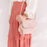Travel Abroad Faux Leather Crossbody in Blush Image - 1