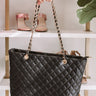 Give Them Glam Quilted Tote in Black Image - 1