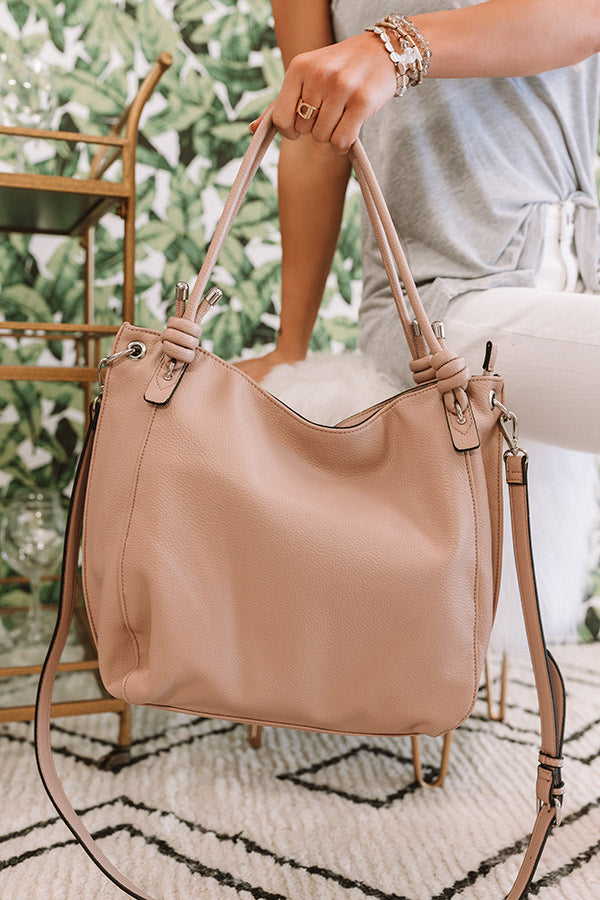 Joy For Days Faux Leather Tote in Blush Image - 4