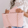 Give Them Glam Quilted Tote in Blush Image - 1