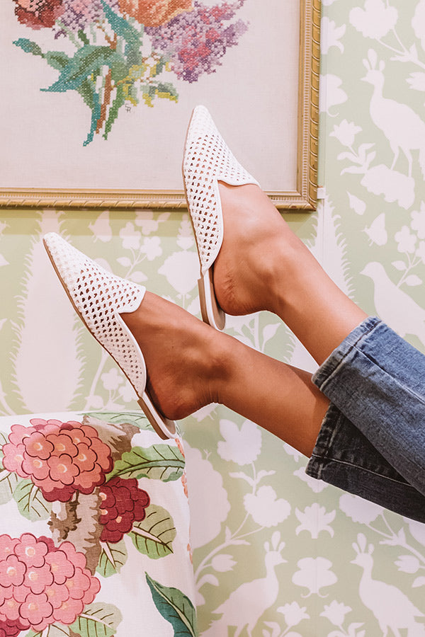 The Lila Woven Flat In White Image - 2