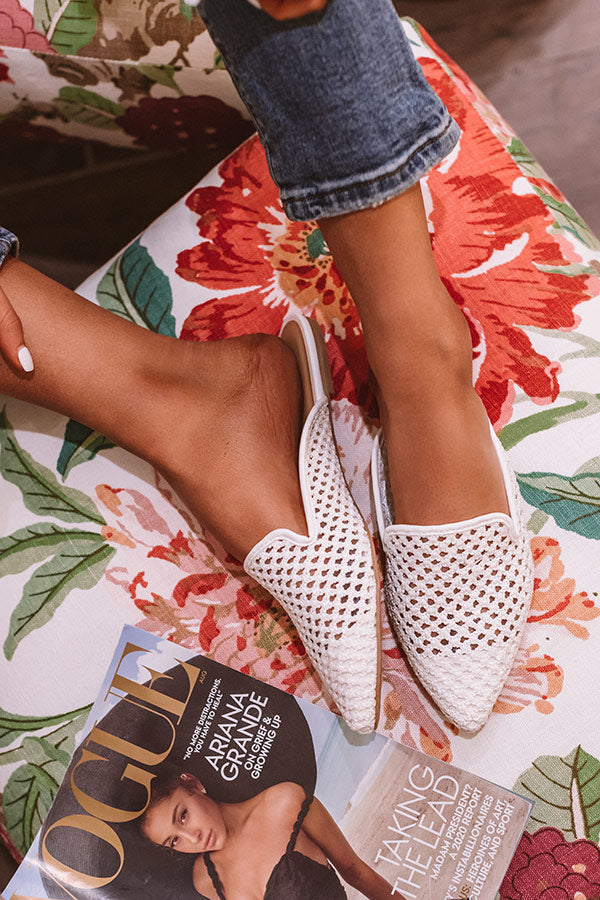 The Lila Woven Flat In White Image - 1