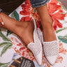 The Lila Woven Flat In White Image - 1