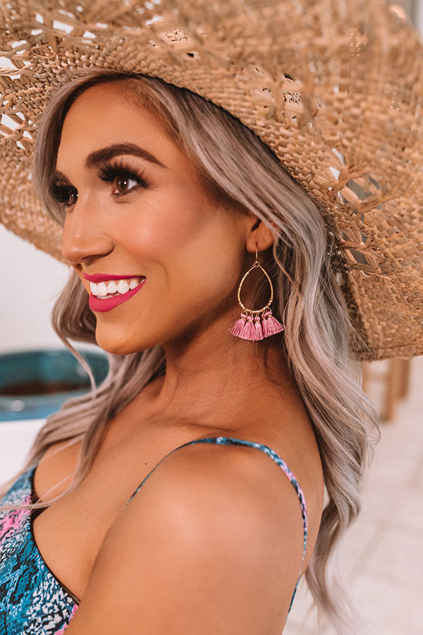 Pieces Of Paradise Tassel Earrings In Violet Image - 1