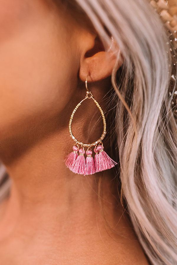 Pieces Of Paradise Tassel Earrings In Violet Image - 2