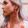 Sun-Sational Beaded Earrings In Tangerine Image - 1