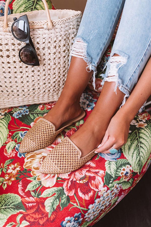 The Lila Woven Flat In Tan Image - 1