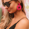 Sweet Infatuation Beaded Earrings in Hot Pink Image - 1