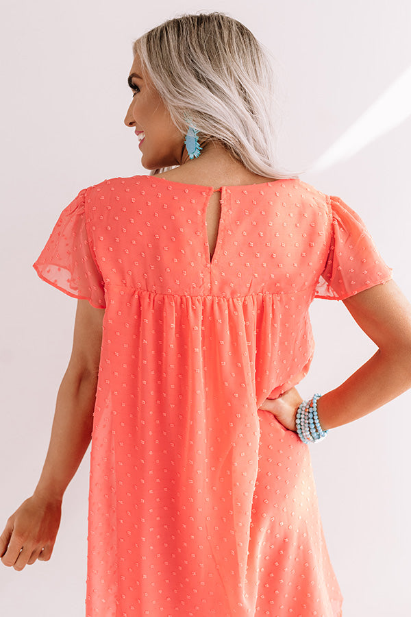 Landing In Laguna Babydoll Dress in Coral Image - 4