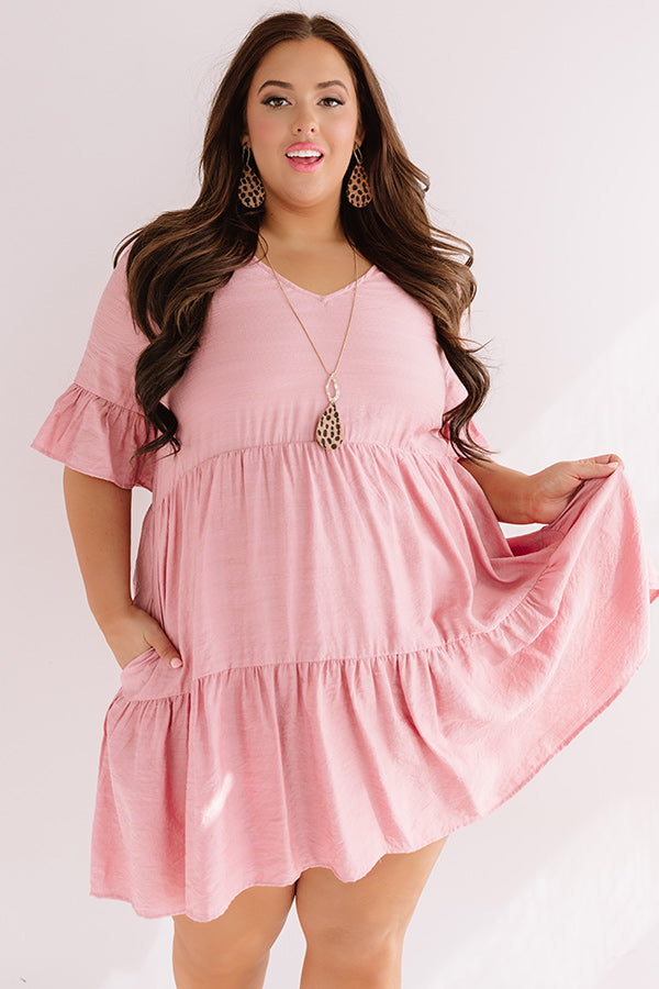 Bahama Brunch Babydoll Dress In Blush Curves Image - 2