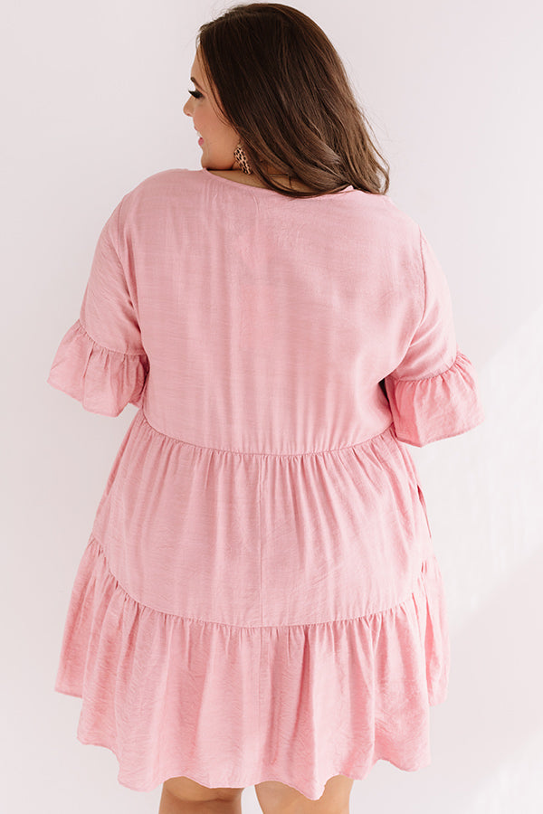 Bahama Brunch Babydoll Dress In Blush Curves Image - 3