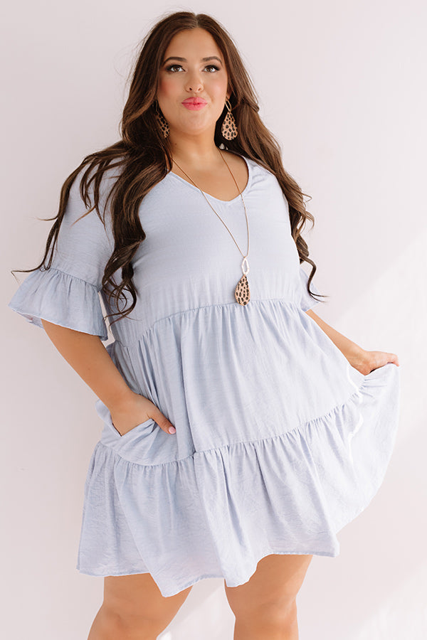 Bahama Brunch Babydoll Dress In Airy Blue Curves Image - 1