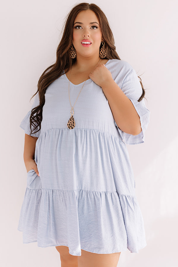 Bahama Brunch Babydoll Dress In Airy Blue Curves Image - 3