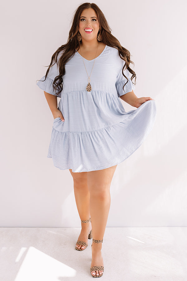Bahama Brunch Babydoll Dress In Airy Blue Curves Image - 2