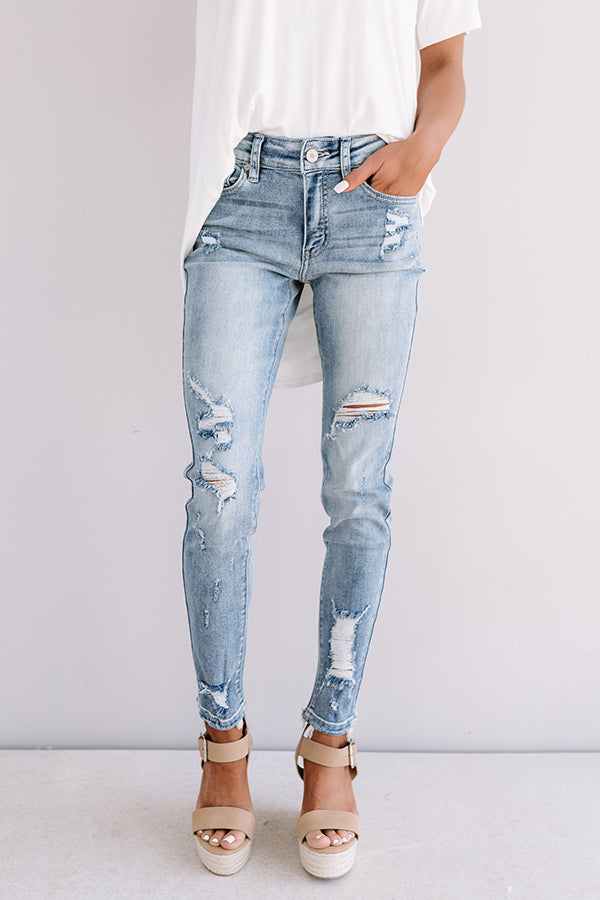 KanCan The Ariella Midrise Distressed Ankle Skinny Image - 1