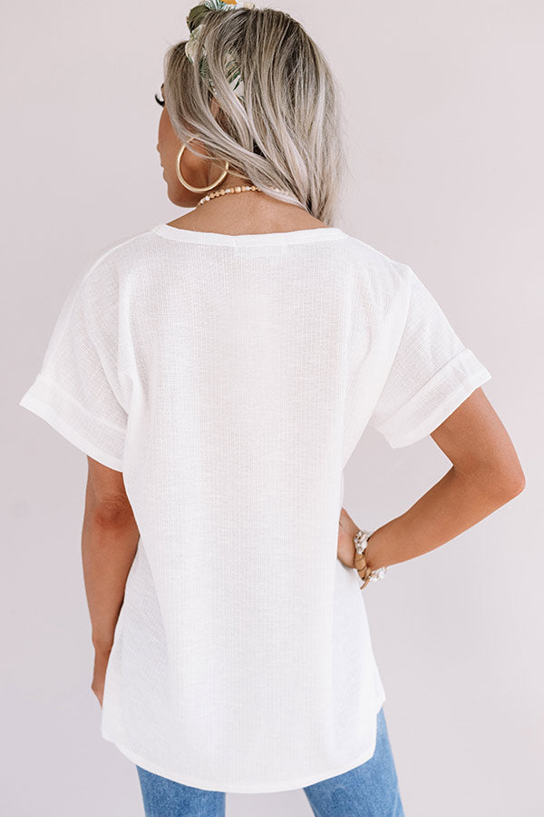 Total Smoke Show Knit Shift Top in White • Impressions Online Boutique