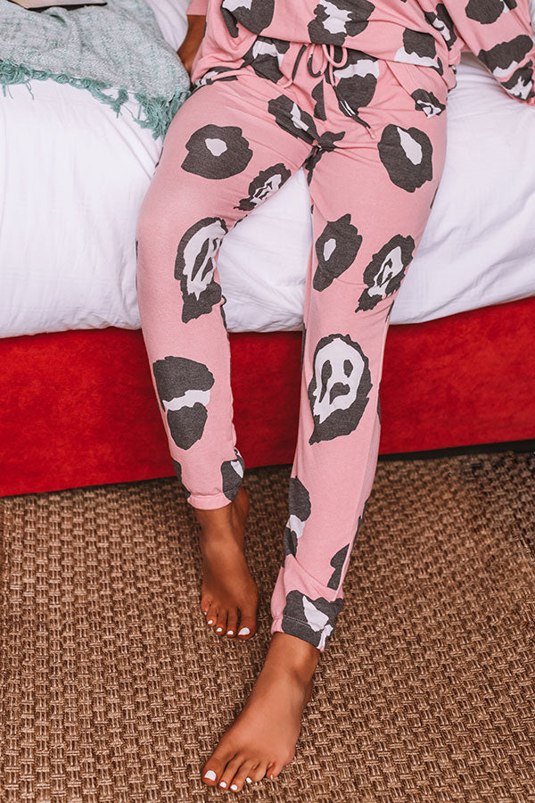 Seaside Twist Leopard Joggers in Pink Image - 3