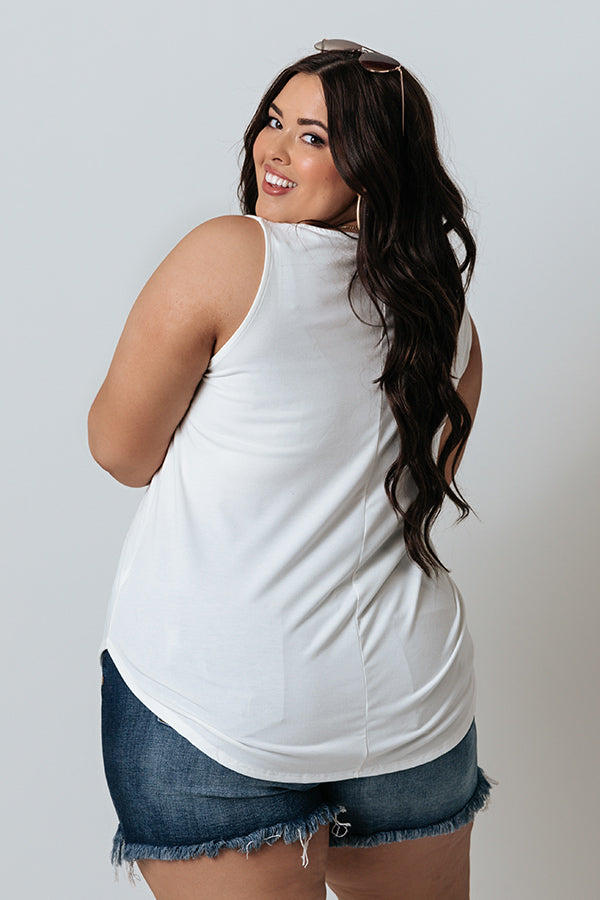 Meet Me At The Sandbar Shift Tank In White   Curves Image - 4