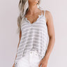 Cali Coast Stripe Shift Tank In Grey Image - 1