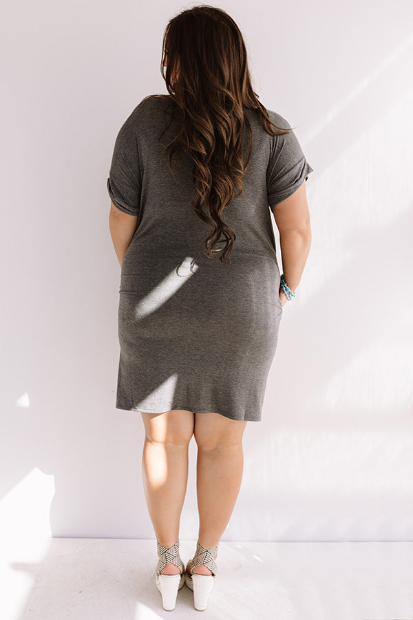 Macarons In Manhattan T-Shirt Dress In Charcoal Curves Image - 4