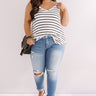 Cali Coast Stripe Shift Tank In White Curves Image - 1