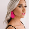 Cayman Crushing Beaded Earring in Hot Pink Image - 1