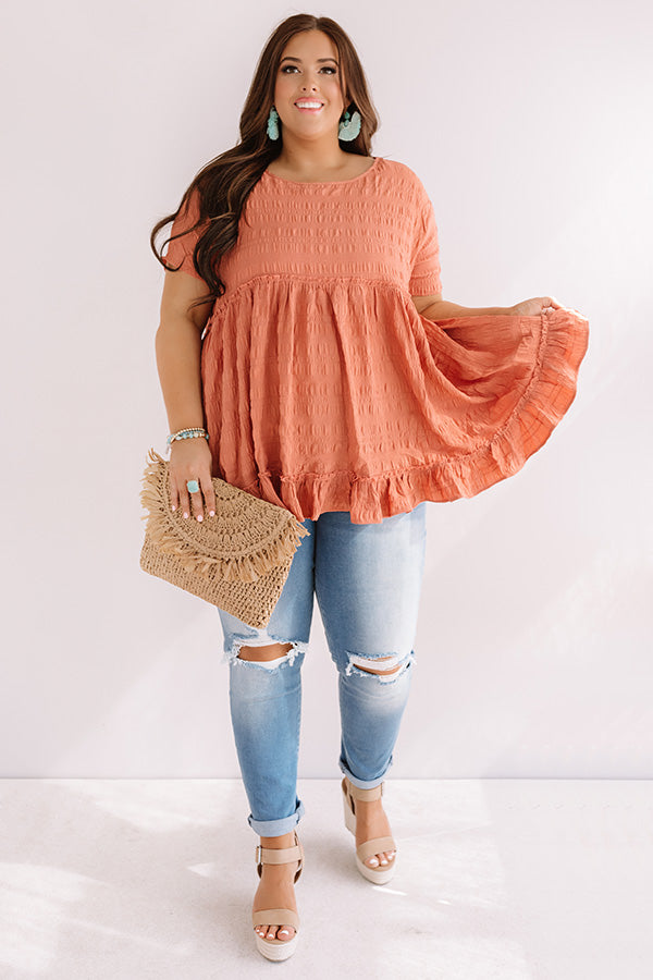 Kisses In Capri Babydoll Top In Rustic Rose Curves Image - 2