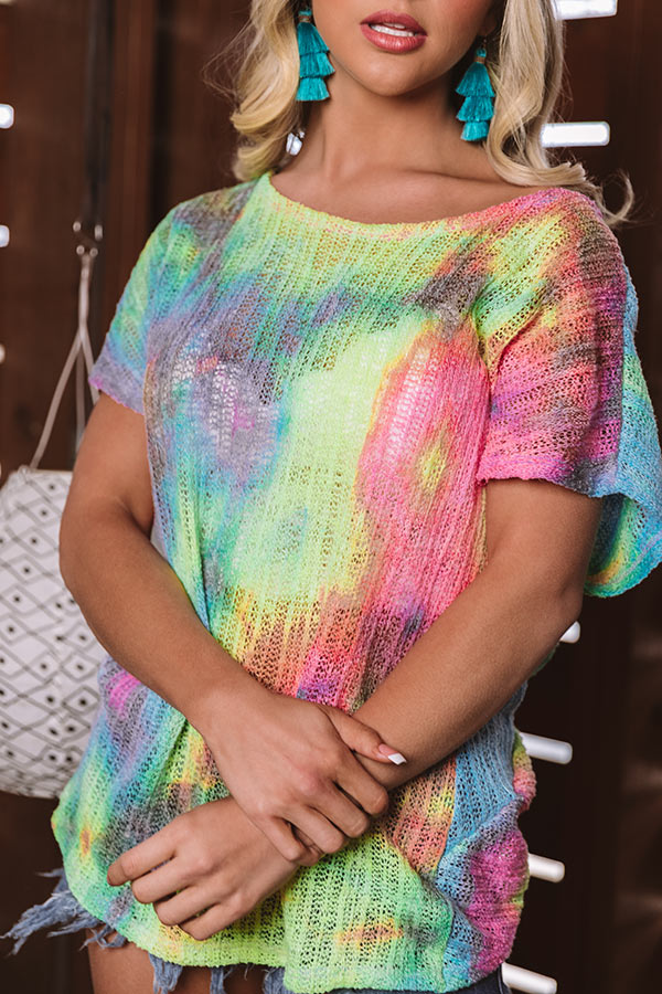 Watercolor Wishes Tie Dye Knit Top Image - 1