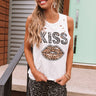 Leopard Kiss Distressed Boyfriend Tank In White Image - 1