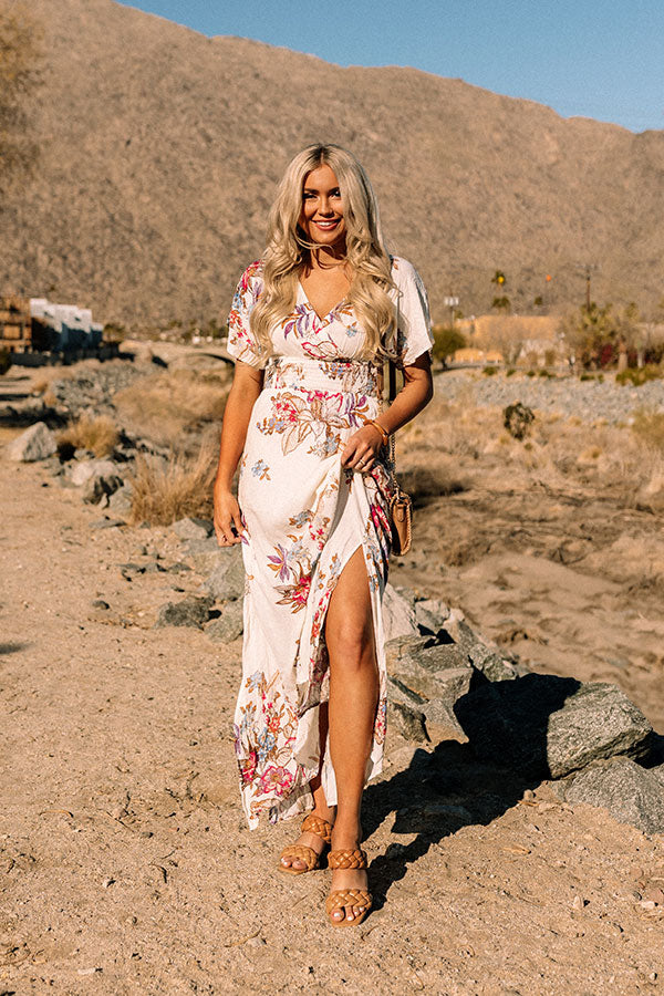 Feeling Decadent Floral Maxi Dress in Ivory