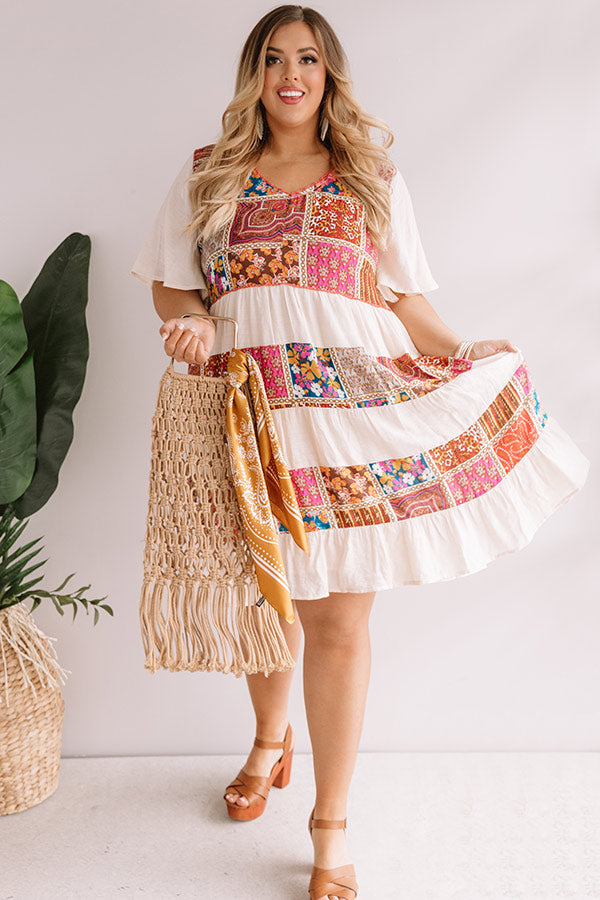 Mojito Blooms Tiered Shift Dress Curves Image - 1