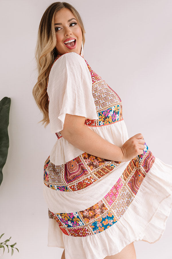 Mojito Blooms Tiered Shift Dress Curves Image - 3