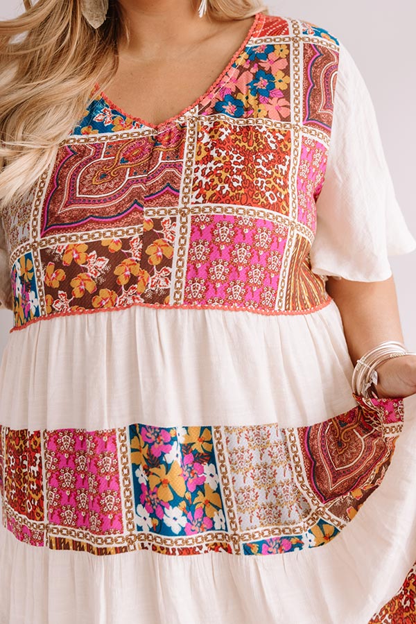 Mojito Blooms Tiered Shift Dress Curves Image - 4