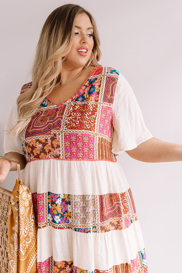 Mojito Blooms Tiered Shift Dress Curves Image - 5