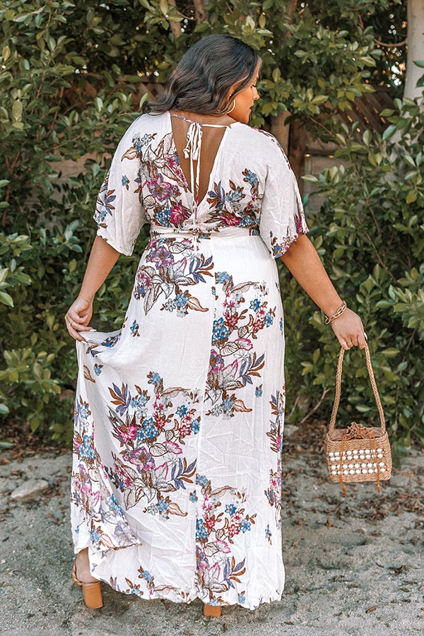 Feeling Decadent Floral Maxi Dress in Ivory Curves Image - 4