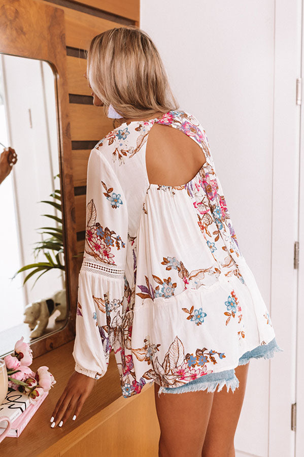 Floral Spell Shift Top In Ivory Image - 2