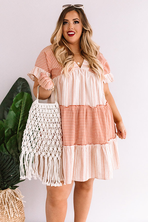 Summer Sway Stripe Linen Dress Curves Image - 1