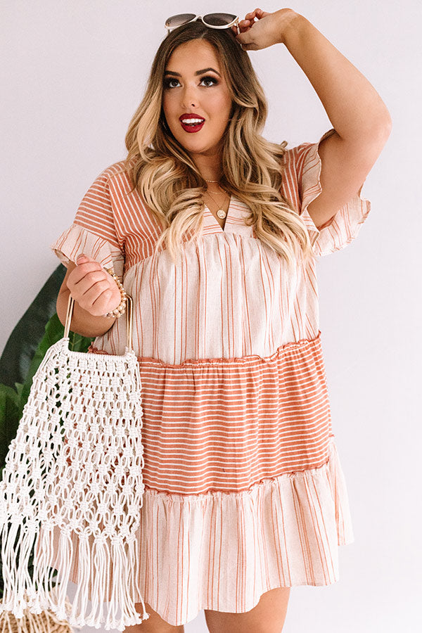 Summer Sway Stripe Linen Dress Curves Image - 3