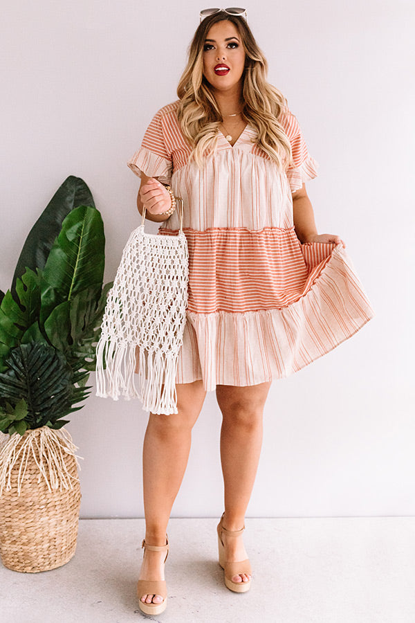 Summer Sway Stripe Linen Dress Curves Image - 2