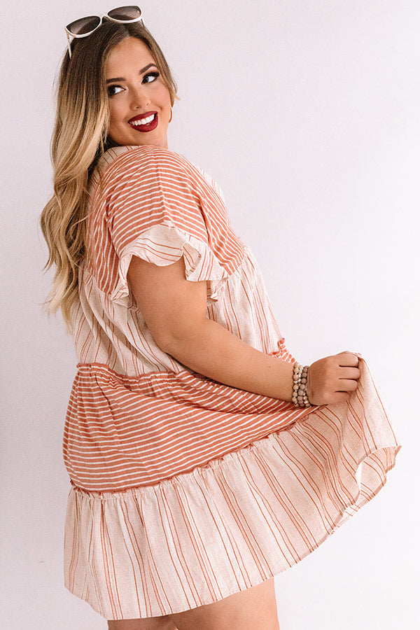Summer Sway Stripe Linen Dress Curves Image - 5
