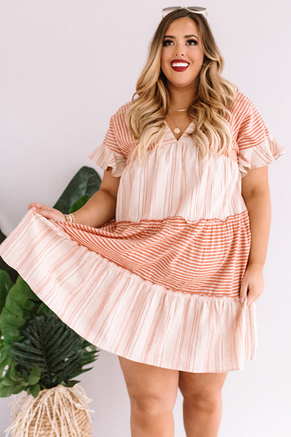 Summer Sway Stripe Linen Dress Curves Image - 4