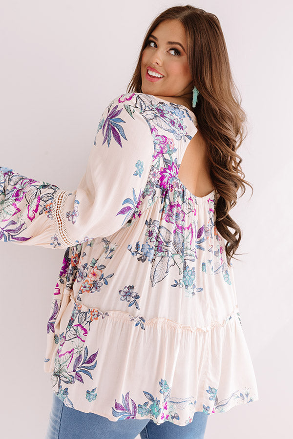 Floral Spell Shift Top In Peach Curves Image - 3