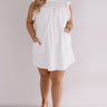 Balcony Views Eyelet Shift Dress In White Curves Image - 1